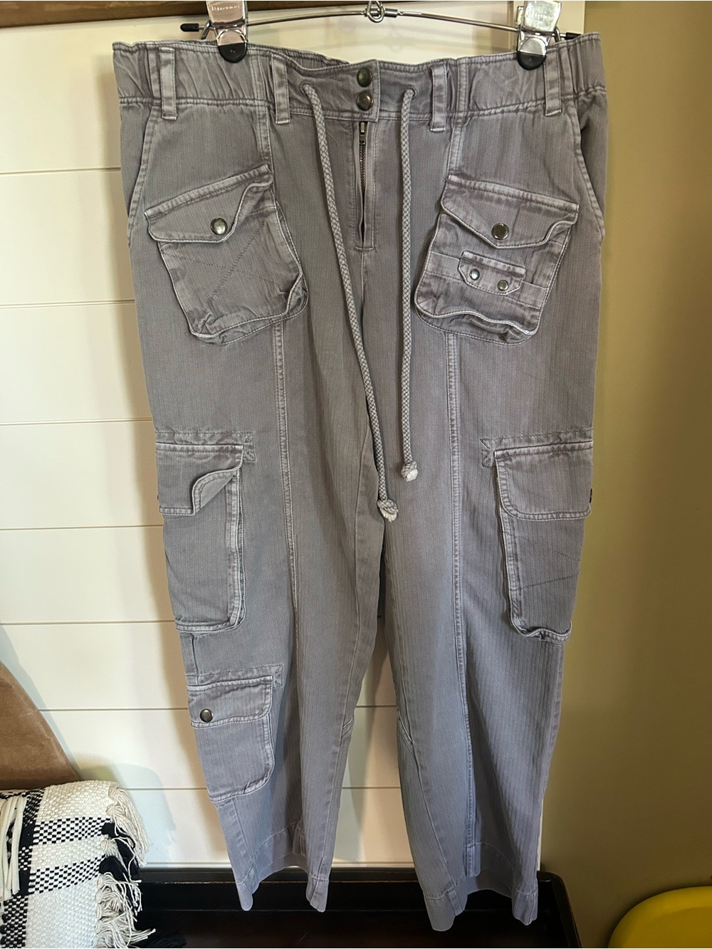 Free People Gray Tahiti Cargo  Pants